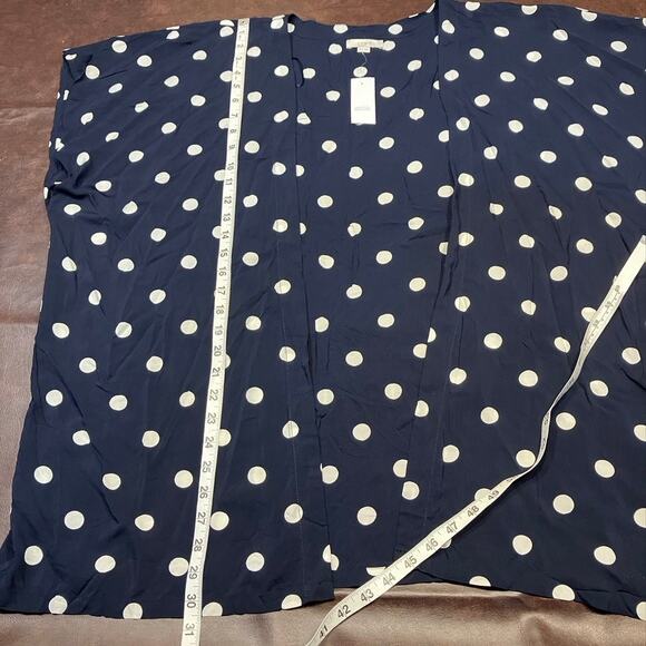 Loft Polka Dot Kimono Womens XS/S New Navy‎ Blue Summer Spring Beach Flowy - Picture 12 of 12